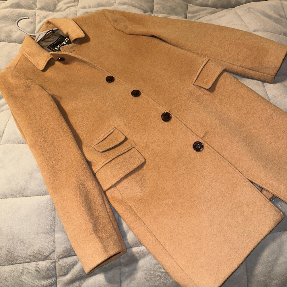 express tan wool-blend water resistant.